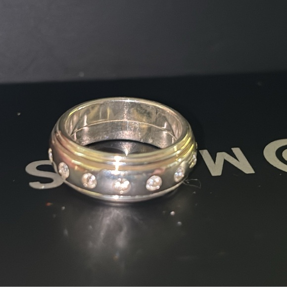 Unisex Sterling Silver Eternity Spinner Ring with CZ - Picture 7 of 8